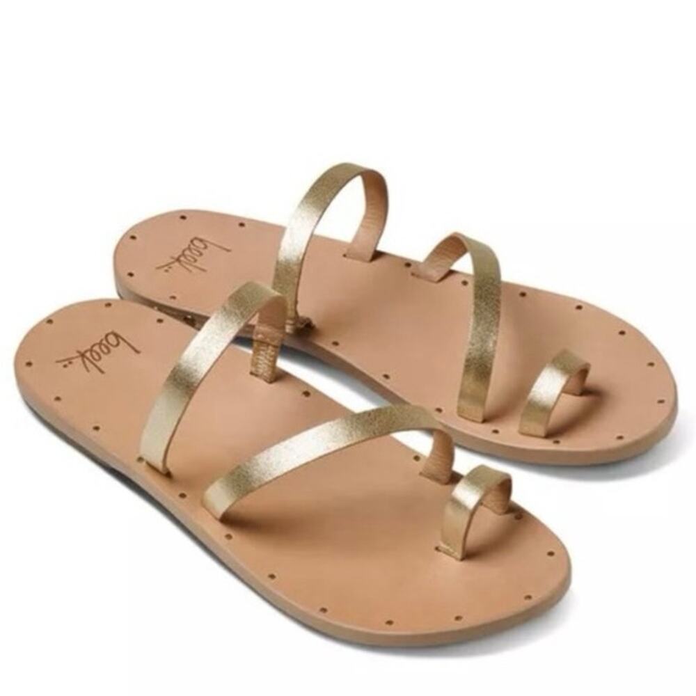 Beek “Nene” handmade leather sandals in metallic gold